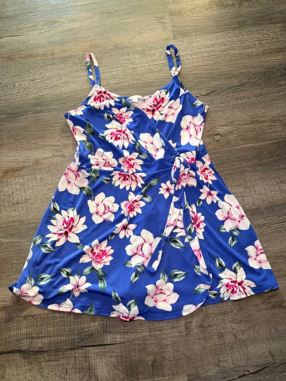Floral Romper Dress Wrap Style Mini Y2K Coquette Cottagecore L